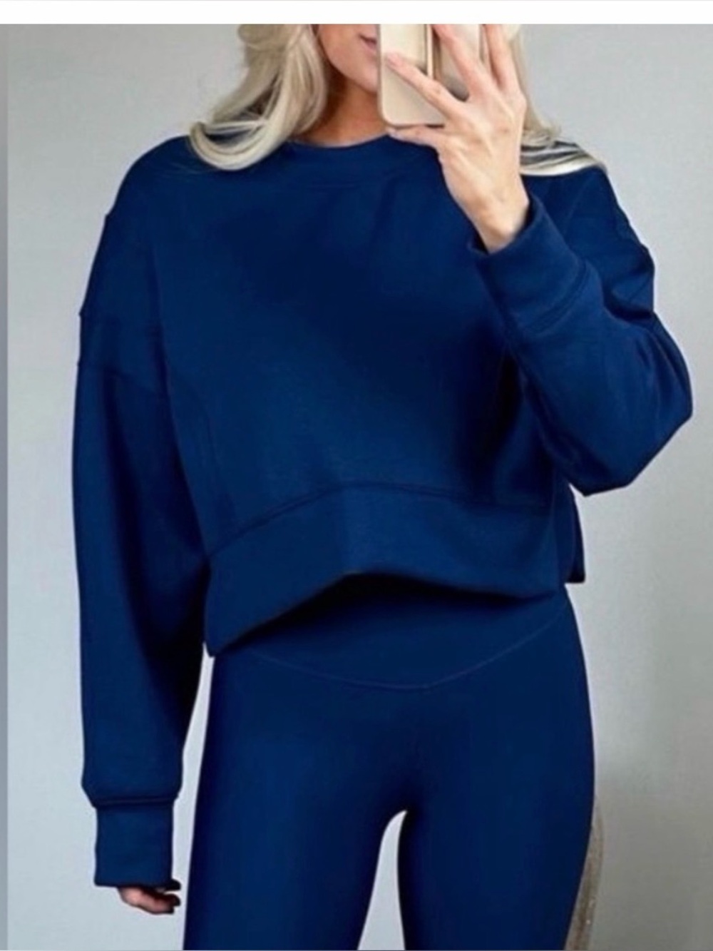 Abercrombie & Fitch YPB neoKNIT Cropped Sweatshirt  Blue Pullover